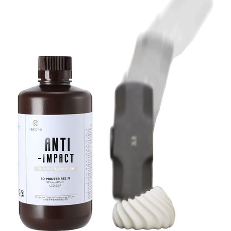 Resina per stampanti 3D, formula resistente agli urti, elevata resistenza, 1000 g (1/2)