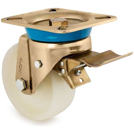 Alex TV TN-ruote bloccabili (nylon, diametro 125 mm, carico gravante 350 kg, colore: bianco (1/3)