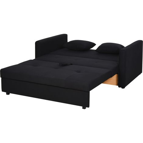 HOMCOM Divano Letto con Spazio Portaoggetti Grigio Scuro (1/5)