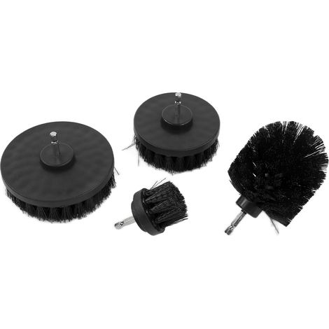 Set mit 4 Reinigungsbürsten für Bohrmaschinen, elektrisches Reinigungsgerät für Auto, LKW und Motorrad, schwarz (1/5)