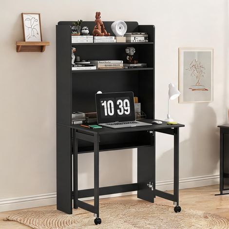 Bureau noir en MDF 80 x 69 x 155 cm (1/5)