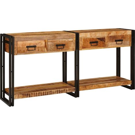 Maison Exclusive - Tavoli consolle 2 pcs Marrone Legno di mango massello