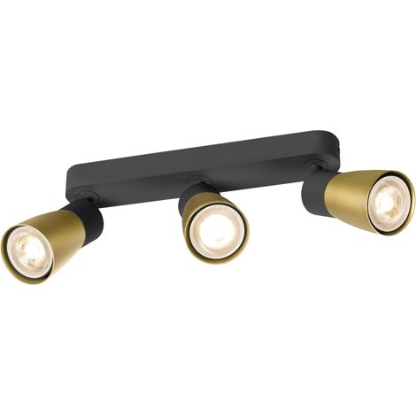 Applique et plafonnier PURI 2.0 Dome long triple 6W GU10 noir/or - SLV - 1008329 (1/2)