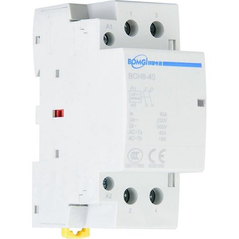 2-poliger 40-A-Haushalts-Wechselstromschütz mit geringem Stromverbrauch, DIN-Schienenmontage, 2 Schließer, 50/60 Hz, 220 V/230 V (1/4)