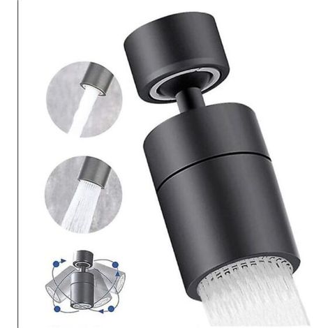 360° rotating faucet sprayer for kitchen tap (black), 2 water saving modes, with filter for kitchen or bathroom tap. (1/5)