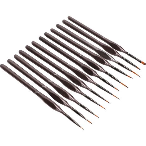 Un ensemble de 12 pinceaux de précision ergonomiques à manches triangulaires offre un outil de peinture stable et équilibré pour la peinture acrylique. (1/5)