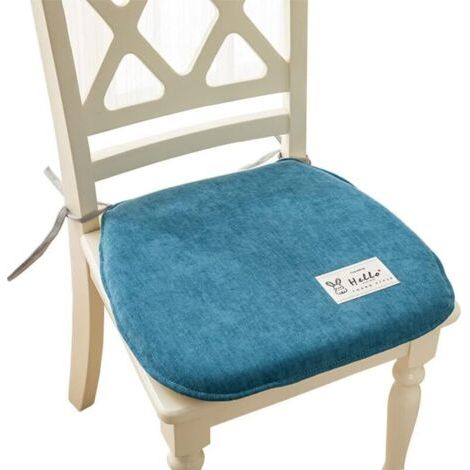 Galette de chaise lavable antidérapante – Lot de 2 coussins de chaise en mousse à mémoire – Housse zippée pour nettoyage facile – 36x38x4.5cm (1/4)