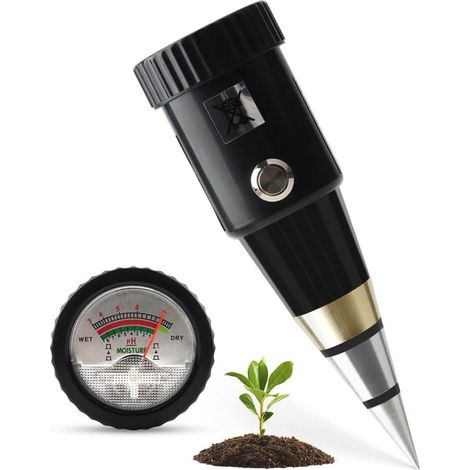 Sol PH Mètre Testeur Hygromètre, Capteur d'Humidité Portable PH Instrument pour l'Entretien des Plantes, Jardin, Pelouse, Ferme (1/5)