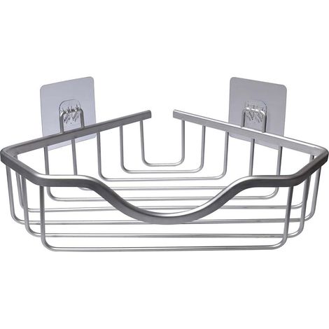 Panier de Douche Angle Adhésif "Filaire" 30cm Chrome