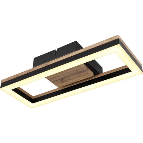 Plafonnier semi-encastré LED intégré noir mat rectangulaire LED 3000K
