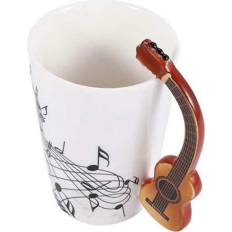 Mug en céramique à manche de guitare, spectre libre, tasse unique en son genre, instrument de musique -- (1/5)
