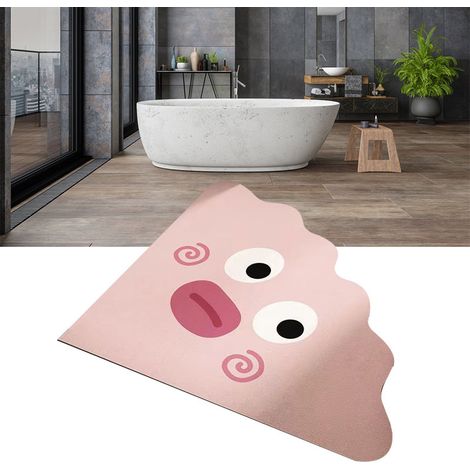 Tapis de bain en terre de diatomées à motifs de dessins animés, absorbant, à séchage rapide, résistant à l'usure, tapis d'entrée antidérapant. (1/5)