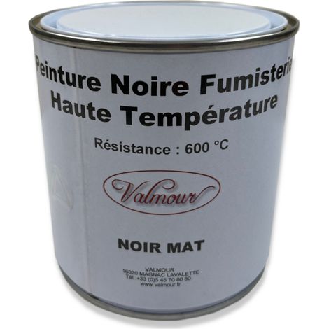 Peinture noire haute température 500 ml – Fumisterie jusqu'à 600°C – Pour métal – Application facile et durable – Valmour