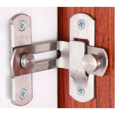 Serrure De Porte À Angle Droit À 90 Degrés, Serrure À Verrou À Boucle Serrure À Came Pour Porte Et Fenêtre Barre De Verrouillage Coulissante Serrure De Porte De Grange Loquet Coulissant (1/4)