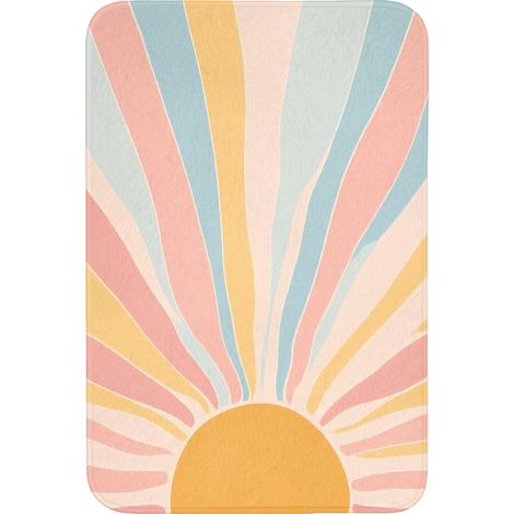 TAPPETINO DA BAGNO Illustrazione - Sole - Colori pastello 60x90 cm