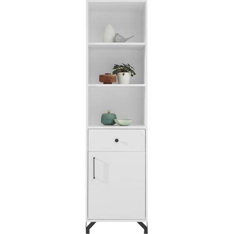 Regalschrank modern weiß mit Glanz BEND-133 (1/5)