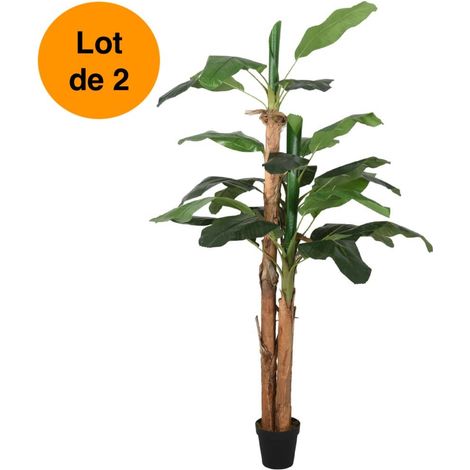Lot de 2 Bananiers 200 cm Artificiels. Pour une décoration d'intérieur Sublimée (1/5)