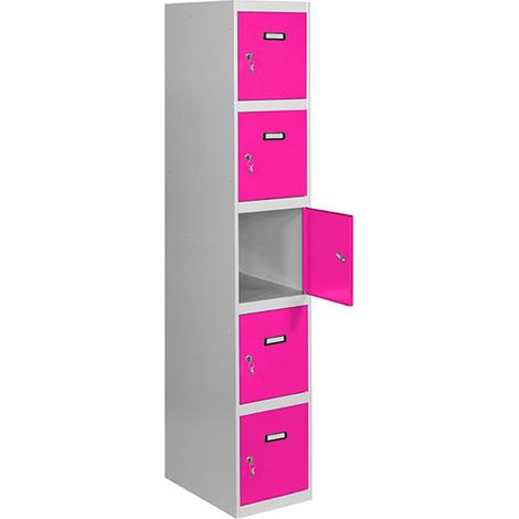 Simonrack armadio metallico rosa e grigio con 5 porte