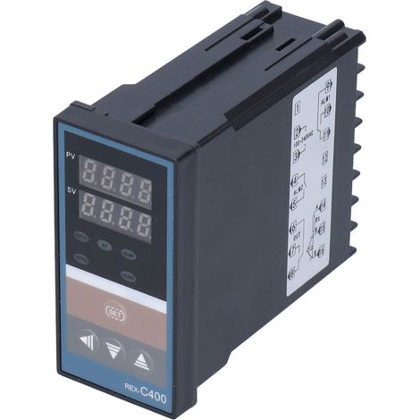 REXC400FK02MAN Thermostat à régulateur PID intelligent entièrement automatique avec relais et contrôleur de haute température pour une large plage de tension (100-240 V). (1/5)