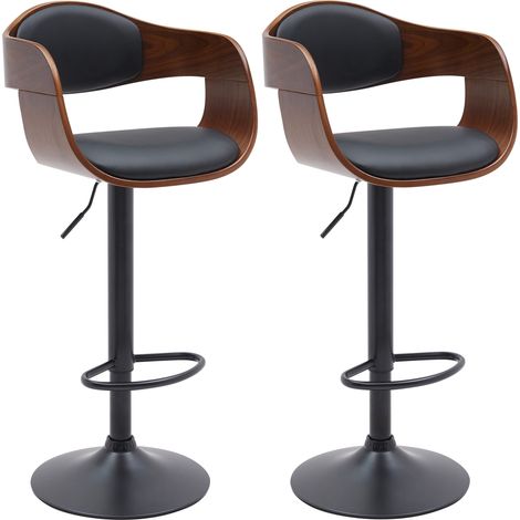 2er Set Barhocker Kingston walnuss/schwarz Kunstleder