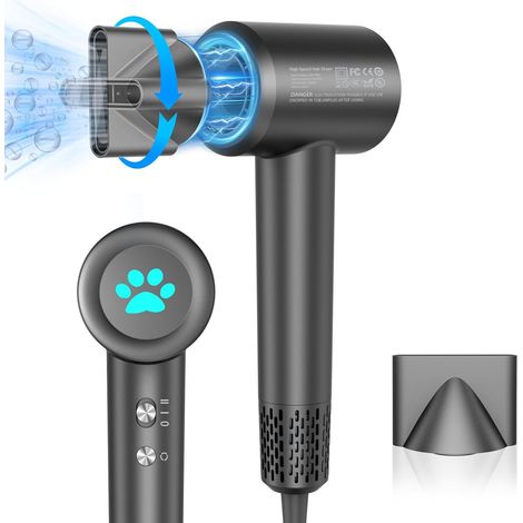 Haartrockner mit 200 Millionen negativen Ionen, 110.000 U/min, schneller Trocknung, 360°-Magnetdiffusor, leiser (30 dB) Reisehaartrockner für Damen und Herren (1/5)