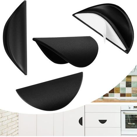 Poignée de meuble, poignée de porte coulissante de cuisine, usage intérieur et extérieur, ensemble de 4 pièces (1/5)