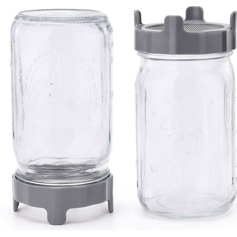 Couvercle ABS avec tamis inox pour bocaux Mason à large ouverture (1/5)