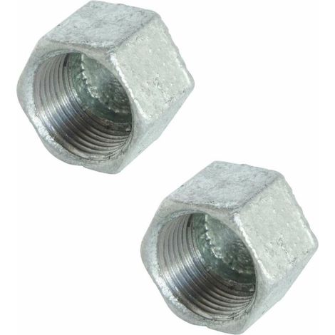2x bouchon en fonte 1 femelle 26x34 n° 300 douille conique galvanisé hexagonal raccord tube tuyau plomberie