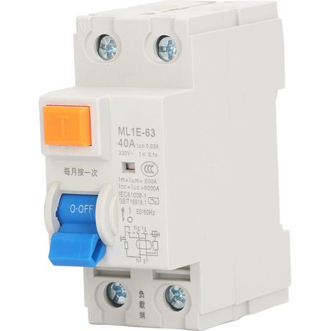 Disjoncteur Différentiel Miniature 1P+N 40 A 230 V Protection Contre Les Courants De Fuite Et Les Surtensions (1/5)