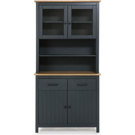 Vitrina 4 puertas 2 cajones Mariana acabado azul 180 cm(alto) 90 cm(ancho) 40 cm(largo) (1/3)