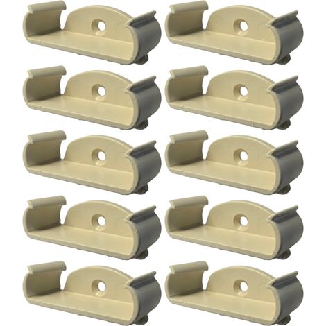 10x Embout support de latte 63 x 12 mm en plastique pour sommier cadre bois Embout Lit Meuble Fixation Tenon Vis, Beige (1/5)