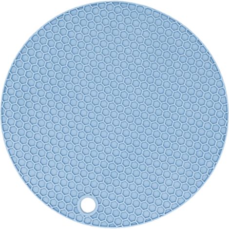 Dessous de plat en caoutchouc antidérapant, diamètre 18 cm, épaisseur 0,5 cm, isolation thermique haute performance, pour plats chauds et tasses, bleu