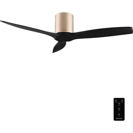 Cecotec Ventilador de Techo con Mando a Distancia de 52" EnergySilence Aero 5400 Classic Gold&Black. Motor DC 40W, 3 Aspas