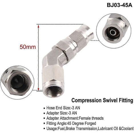 AN3 Motorrad-Hydraulikbremsleitung, Hohlschraubenanschluss M10x1, Edelstahl, 10 mm – BJ03-45A (1/5)