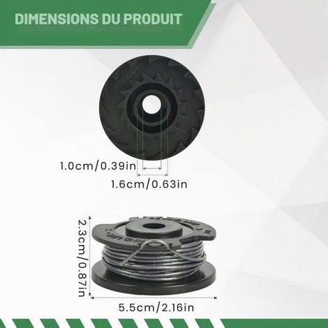 Bobine Fil Coupe Bordure - Diamètre 1,6 mm - Longueur Fil 4,95 m - Compatible EasyGrassCut 18V-230/26/260/23/26 - 6 Pièces (1/5)