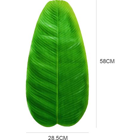 Lot de 4 feuilles de bananier artificielles, grandes feuilles tropicales, décorations pour fêtes (1/3)