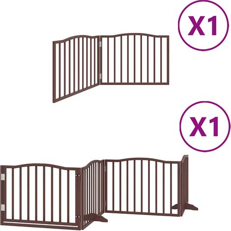 Maison Exclusive - Cancello Cani Porta Pieghevole Marrone 6 Pannelli 480cm Pioppo (1/5)