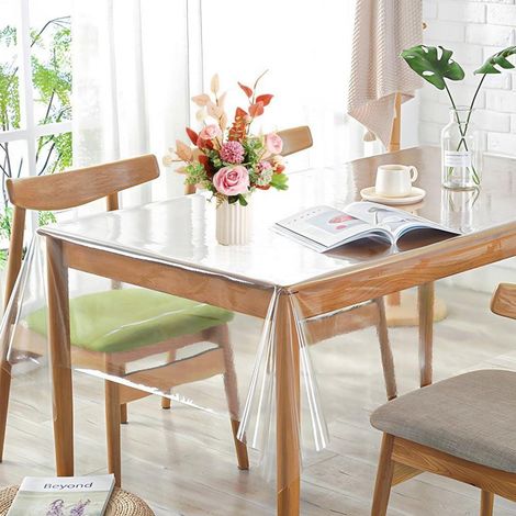 Nappe transparente 0.13mm imperméable PVC nappe film 100x160cm rectangulaire
