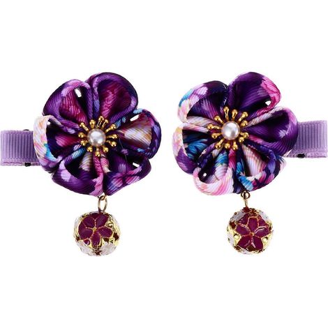 Lot de 2 épingles à cheveux décoratives de style japonais pour enfants (1/4)