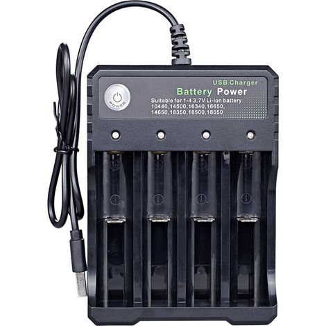 Chargeur de batterie 18650 à 4 compartiments avec affichage LED automatique (1/5)