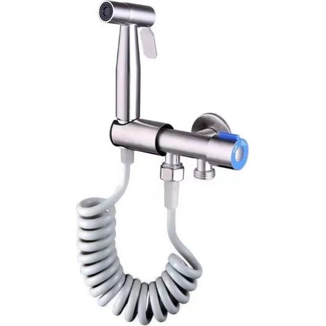 Tuyau haute pression pour chasse d'eau manuelle sans support de douchette, robinet étanche en acier inoxydable pour salle de bain, toilettes (1/3)