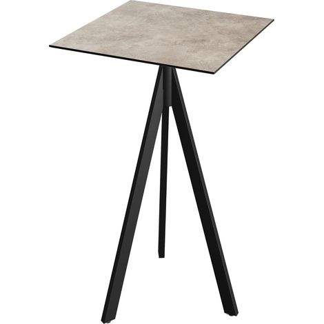 Infinity Tripod mange-debout avec piètement noir + plateau HPL Moonstone 70x70 cm - Feros (1/3)