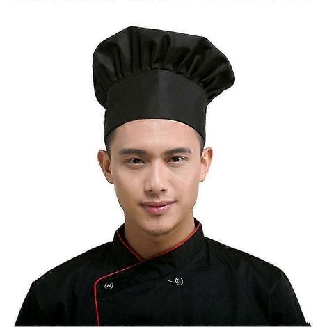 Professionelle, dehnbare und verstellbare Herren-Küchenmütze für Köche, Bäcker und Catering-Kunden – Yvan-Black (1/5)