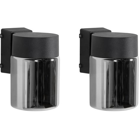 Set di 2 Lampade LED da Parete per Esterni in Alluminio Nero 16 cm Stile Moderno Neves (1/5)