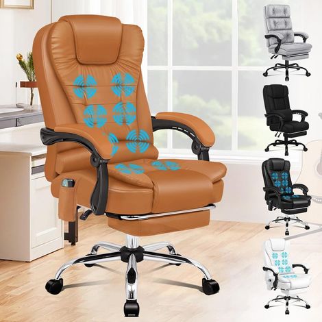 Bürostuhl mit Massagefunktion und Lendenwirbelstütze, Braun (1/5)