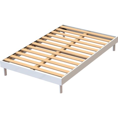 Cadre de lit Tibor 12 lattes 160x200 - blanc