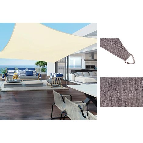 Tenda Vela Ombreggiante Parasole per Esterno Terrazze Giardino - Colore: Grigio - Formato: 3 x 3 m