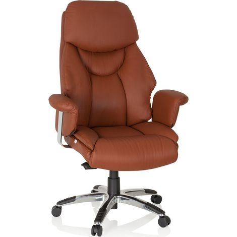 Luxus Chefsessel PRADO Kunstleder braun hjh OFFICE (1/5)