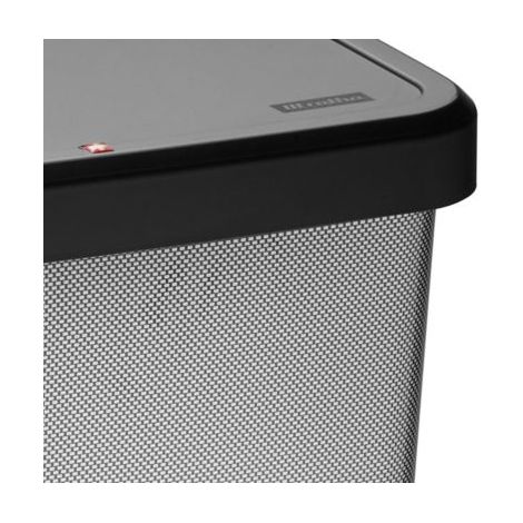 Rotho Treteimer Abfalleimer Mülleimer Paso 20 l, carbon-metallic