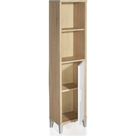 Gala 8903 TOPKIT Etagère de salle de bains TOPKIT Colonne de salle de bains Dimensions : 139x33x23 cm Chêne et Blanc (1/4)